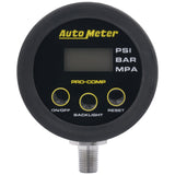 GAUGE HEAD; TIRE PRESS; 50 PSI/3.45 BAR; RACE DIGITAL; BACKLIT W/MEM; PRO-COMP