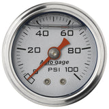 GAUGE; PRESS; 1.5in. DIRECT MNT; 100PSI; LIQUID FILLED MECH; SLVR; 1/8in. NPTF M