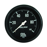 GAUGE; OIL PRESSURE; 2 5/8in. 0-100PSI; MECHANICAL; BLACK; AUTOGAGE