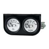 GAUGE CONSOLE; OILP/WTMP; 2in.; 100PSI/280deg.F; WHT DIAL; BLK BZL; AUTOGAGE