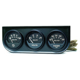 GAUGE CONSOLE; OILP/WTMP/VOLT; 2in.; 100PSI/280deg.F/16V; BLK DIAL; BLK BZL; AG