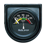 GAUGE CONSOLE; WATER TEMP; 1.5in.; 280deg.F; ELEC; BLK DIAL; BLK BEZEL; AUTOGAGE