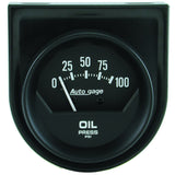 GAUGE CONSOLE; OIL PRESS; 2in.; 100PSI; MECH; SHORT SWEEP; BLACK; AUTOGAGE