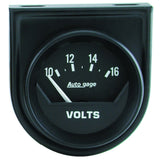 GAUGE CONSOLE; VOLTMETER; 2in.; 16V; SHORT SWEEP; BLACK; AUTOGAGE