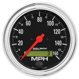 GAUGE; SPEEDO; 3 3/8in.; 160MPH; ELEC. PROGRAM W/LCD ODO; TRADITIONAL CHROME