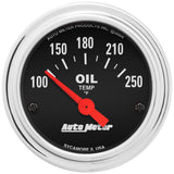 GAUGE; OIL TEMP; 2 1/16in.; 100-250deg.F; ELECTRIC; TRADITIONAL CHROME