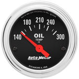 GAUGE; OIL TEMP; 2 1/16in.; 140-300deg.F; ELECTRIC; TRADITIONAL CHROME