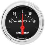 GAUGE; AMMETER; 2 1/16in.; 60A; ELECTRIC; TRADITIONAL CHROME