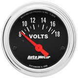 GAUGE; VOLTMETER; 2 1/16in.; 18V; ELEC; TRADITIONAL CHROME