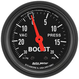 GAUGE; VAC/BOOST; 2 1/16in.; 30INHG-20PSI; MECHANICAL; Z-SERIES