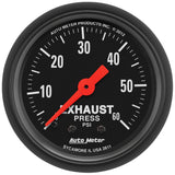 GAUGE; EXHAUST PRESS; 2 1/16in.; 60PSI; MECHANICAL; Z-SERIES