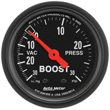 GAUGE; VAC/BOOST; 2 1/16in.; 30INHG-30PSI; MECHANICAL; Z-SERIES