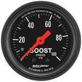 GAUGE; BOOST; 2 1/16in.; 100PSI; MECHANICAL; Z-SERIES