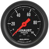 GAUGE; EXHAUST PRESS; 2 1/16in.; 100PSI; MECHANICAL; Z-SERIES