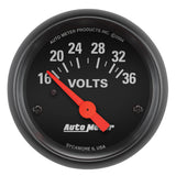 GAUGE; VOLTMETER; 2 1/16in.; 16-36V; ELEC; Z-SERIES