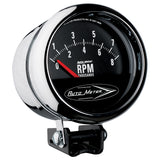 GAUGE; TACH; 3 3/4in.; 8K RPM; PEDESTAL W/RETRO SHORT SWEEP; TRADITIONAL CHROME