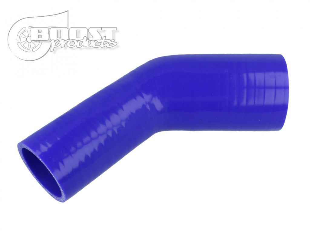 BOOST Products Silicone Reducer Elbow 45 Degrees, 3/4" - 1/2" ID, Blue