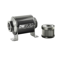 Load image into Gallery viewer, Deatschwerks In-line fuel filter element and housing kit, stainless steel 10 micron, -10AN, 70mm. Universal