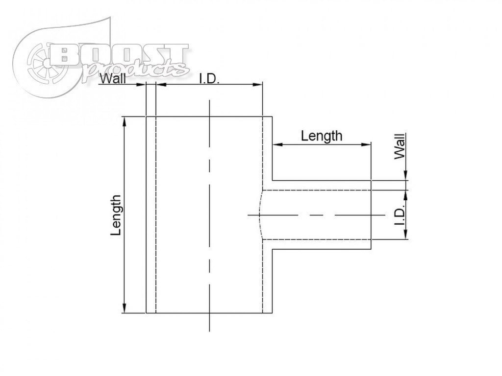 BOOST Products Silicone T-piece Adapter 3" ID / 1" Branch ID / Blue