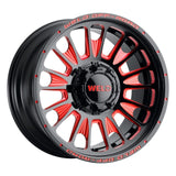 WELD Off-Road 22x12 Scorch 8x165.1  ET-44 BS4.75 Gloss BLK MIL RED 125.1 Wheel