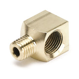 FITTING; ADAPTER; 90 deg.; 1/8in. NPTF FEMALE TO 1/8in. COMPRESSION MALE; BRASS