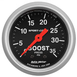 GAUGE; BOOST; 2 1/16in.; 35PSI; MECHANICAL; SPORT-COMP