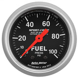 GAUGE; FUEL PRESSURE; 2 1/16in.; 100PSI; MECHANICAL; SPORT-COMP