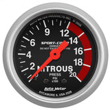GAUGE; NITROUS PRESSURE; 2 1/16in.; 2000PSI; MECHANICAL; SPORT-COMP