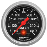 GAUGE; WATER TEMP; 2 1/16in.; 260deg.F; DIGITAL STEPPER MOTOR W/PK/WRN; SPORT-CO