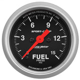 GAUGE; FUEL PRESSURE; 2 1/16in.; 15PSI; DIGITAL STEPPER MOTOR; SPORT-COMP