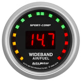 GAUGE; AIR/FUEL RATIO-WIDEBAND; STREET; 2 1/16in.; 10:1-17:1; DIGITAL; SPORT-COM