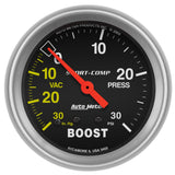 GAUGE; VAC/BOOST; 2 5/8in.; 30INHG-30PSI; MECHANICAL; SPORT-COMP