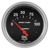 GAUGE; OIL PRESSURE; 2 5/8in.; 100PSI; ELECTRIC; SPORT-COMP