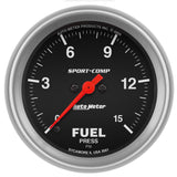 GAUGE; FUEL PRESSURE; 2 5/8in.; 15PSI; DIGITAL STEPPER MOTOR; SPORT-COMP