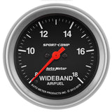 GAUGE; AIR/FUEL RATIO-WIDEBAND; ANALOG; 2 5/8in.; 8:1-18:1; STPR MTR; SPORT-COMP