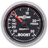 GAUGE; VAC/BOOST; 2 1/16in.; 30INHG-30PSI; MECHANICAL; SPORT-COMP II