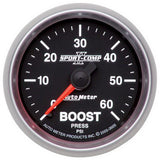 GAUGE; BOOST; 2 1/16in.; 60PSI; MECHANICAL; SPORT-COMP II