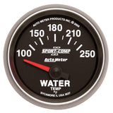 GAUGE; WATER TEMP; 2 1/16in.; 100-250deg.F; ELECTRIC; SPORT-COMP II