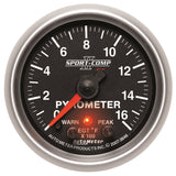 GAUGE; PYROMETER (EGT); 2 1/16in.; 1600deg.F; STEPPER MOTOR W/PK/WRN; SPORT-COMP