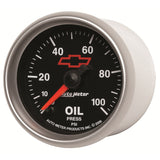 GAUGE; OIL PRESSURE; 2 1/16in.; 100PSI; DIGITAL STEPPER MOTOR; CHEVY RED BOWTIE;