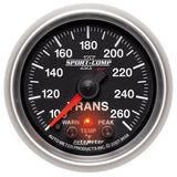 GAUGE; TRANS TEMP; 2 1/16in.; 100-260deg.F; STEPPER MOTOR W/PEAK/WRN; SPORT-COMP