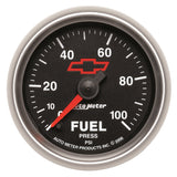 GAUGE; FUEL PRESSURE; 2 1/16in.; 100PSI; DIGITAL STEPPER MOTOR; CHEVY RED BOWTIE