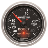 GAUGE; VAC/BOOST; 2 1/16in.; 30INHG-30PSI; STEPPER MOTOR W/PK/WRN; SPORT-COMP II