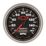 GAUGE; SPEEDOMETER; 3 3/8in.; 160MPH; ELEC. PROGRAMMABLE; CHEVY RED BOWTIE; BLAC