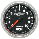 GAUGE; TACHOMETER; 3 3/8in.; 10K RPM; IN-DASH; SPORT-COMP II