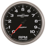 GAUGE; TACHOMETER; 5in.; 10K RPM; IN-DASH; SPORT-COMP II