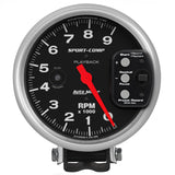 GAUGE; TACHOMETER; 5in.; 9K RPM; PEDESTAL W/RPM PLAYBACK; SPORT-COMP