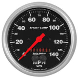 GAUGE; SPEEDOMETER; 5in.; 140MPH; GPS; SPORT-COMP