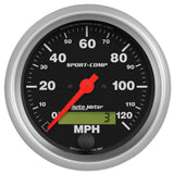 GAUGE; SPEEDO; 3 3/8in.; 120MPH; ELEC. PROGRAM W/LCD ODO; SPORT-COMP