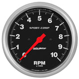 GAUGE; TACHOMETER; 5in.; 10K RPM; IN-DASH; SPORT-COMP